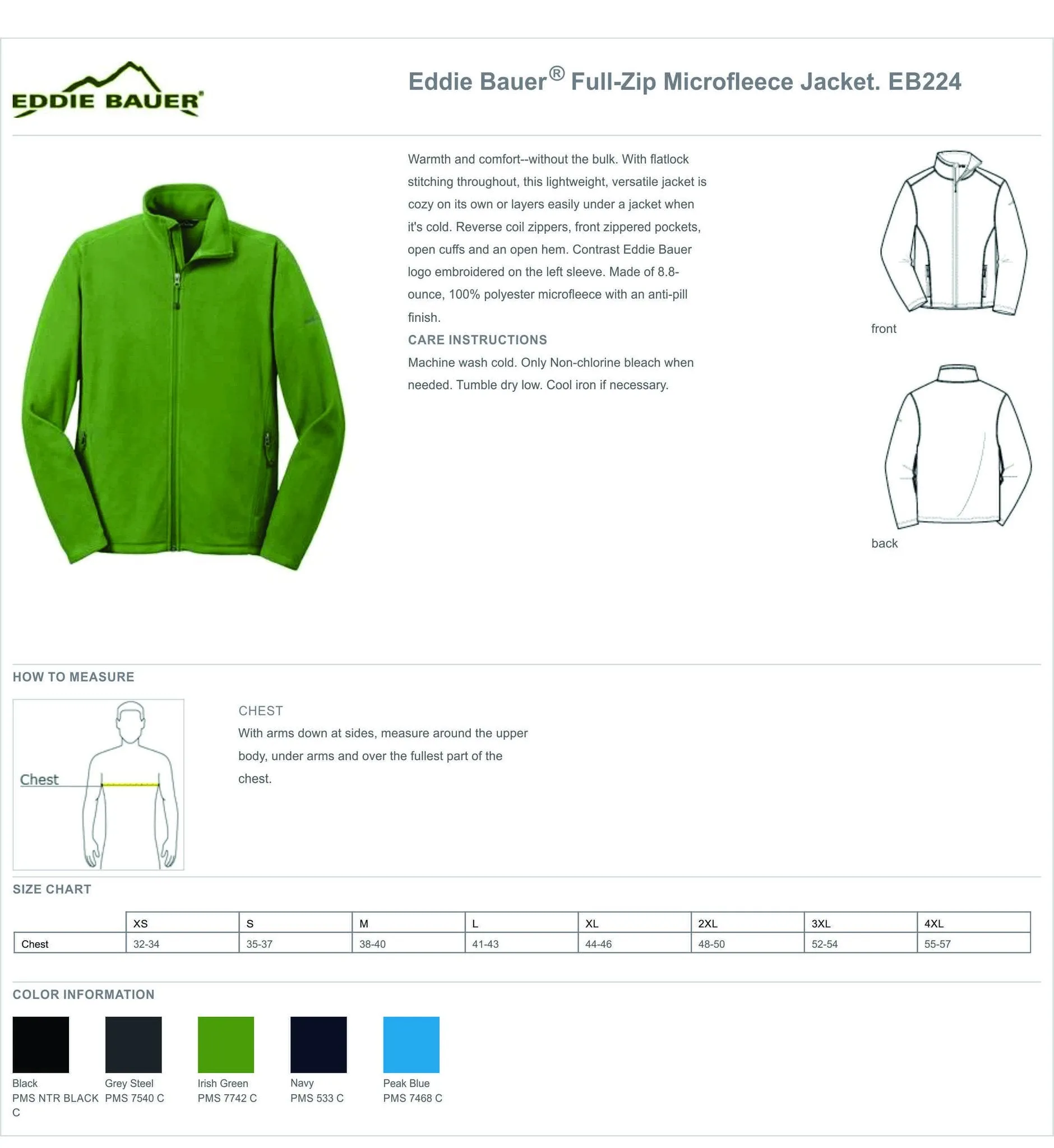 # EB224 Men's Eddie Bauer Full-Zip Microfleece Jacket