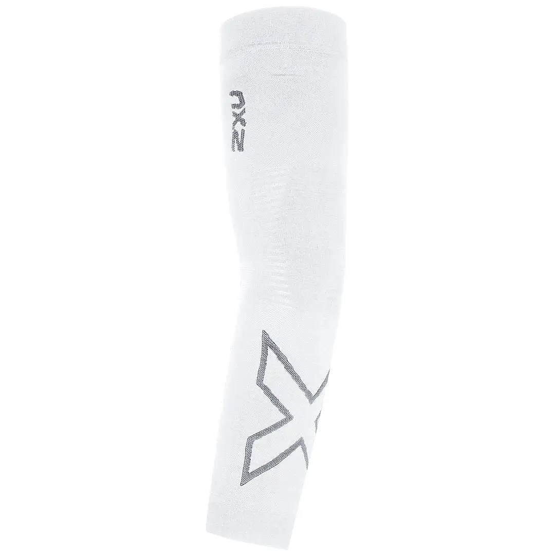 2XU Flex Compression Single Unisex White/Grey Arm Sleeve