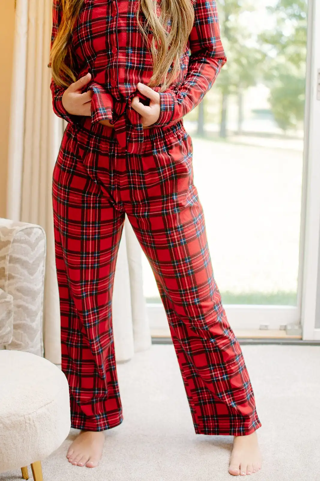 3 Piece Red Plaid PJ Set