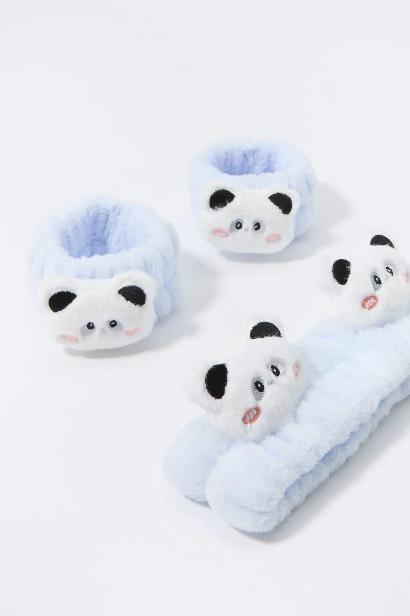 3D Panda Spa Headband and Wristband Set