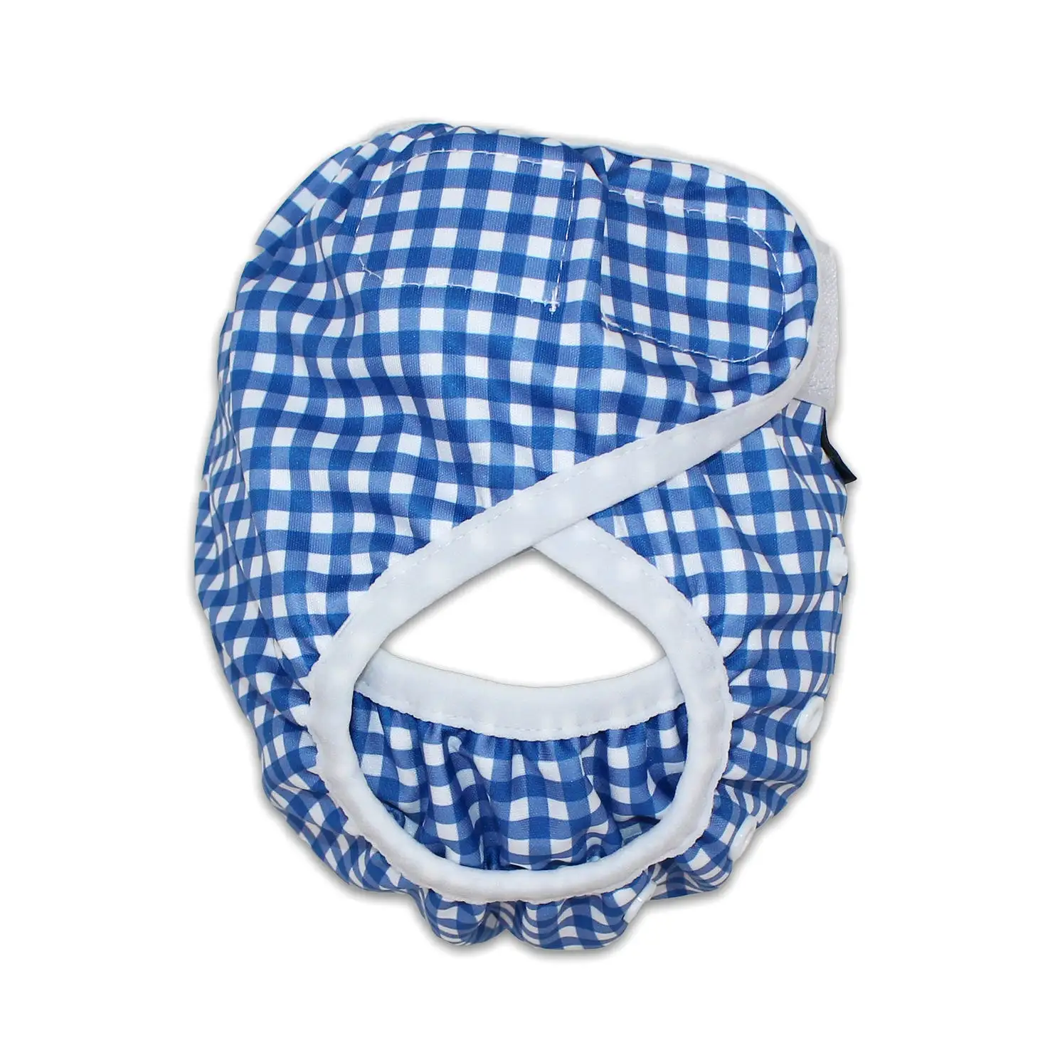 Adjustable Reusable Swim Nappy and Wet Bag - Blue Gingham Check