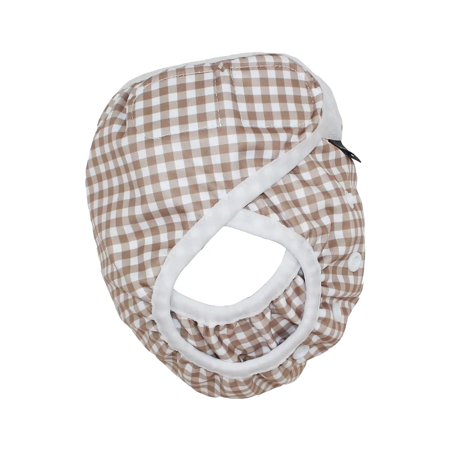 Adjustable Reusable Swim Nappy and Wet Bag - Fawn Gingham Check