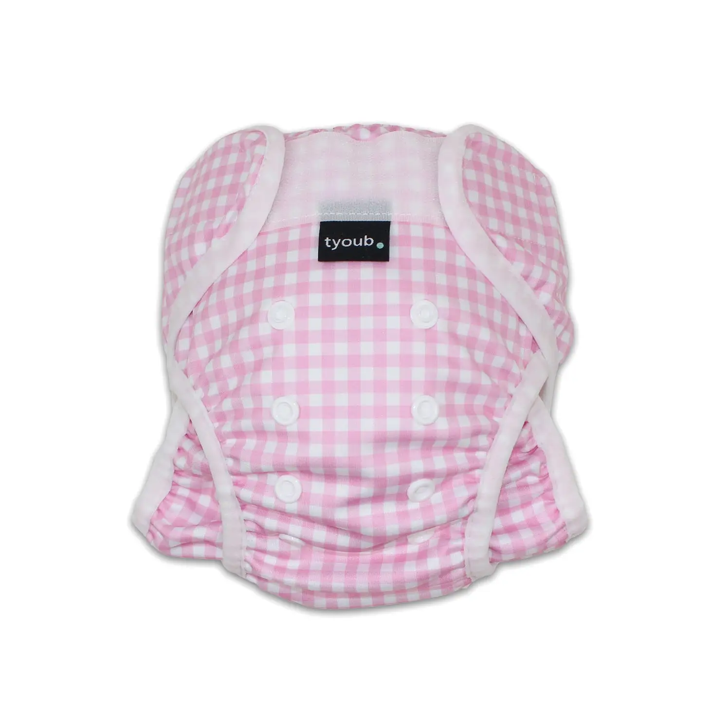 Adjustable Reusable Swim Nappy and Wet Bag - Pink Gingham Check