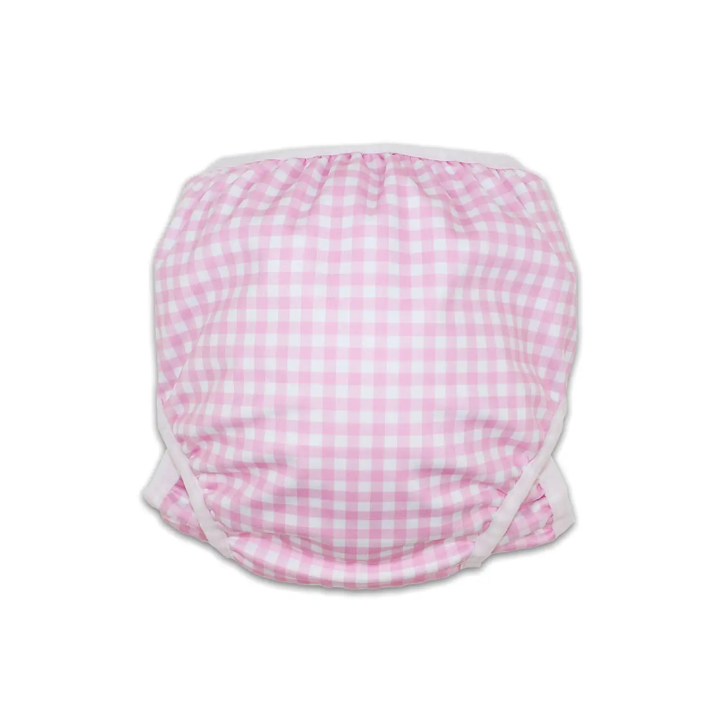 Adjustable Reusable Swim Nappy and Wet Bag - Pink Gingham Check