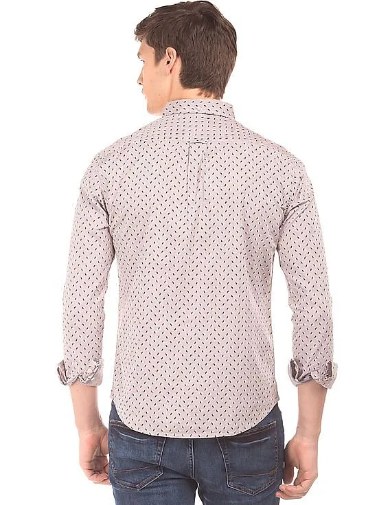 Aeropostale Button Down Collar Printed Shirt