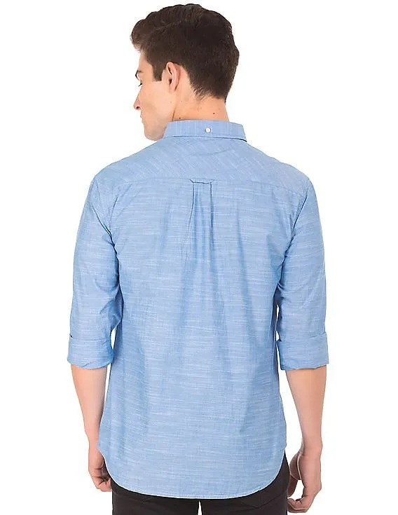 Aeropostale Button Down Collar Slub Weave Shirt