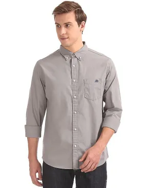 Aeropostale Button Down Collar Solid Shirt