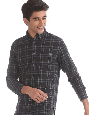 Aeropostale Green Button Down Collar Check Shirt