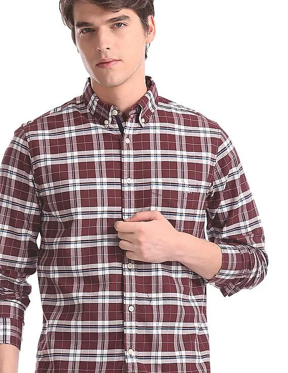 Aeropostale Red Button Down Collar Check Shirt