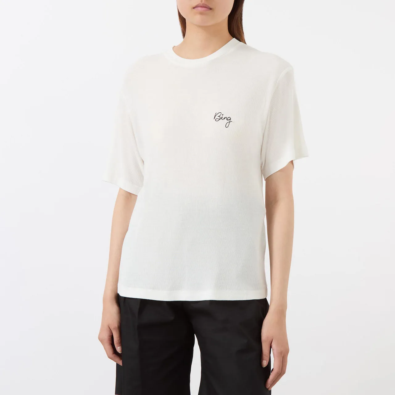 ANINE BING Louis Logo T-Shirt - Ivory