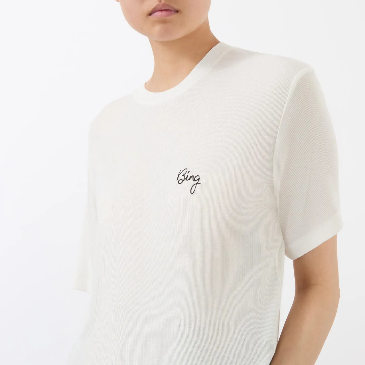 ANINE BING Louis Logo T-Shirt - Ivory