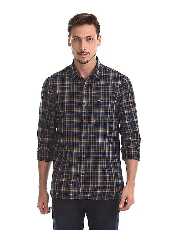 Arrow Sports Check Cotton Linen Shirt