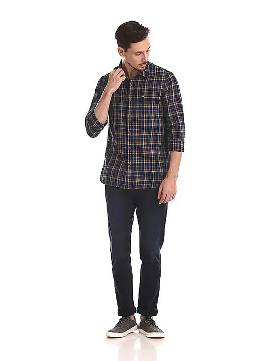 Arrow Sports Check Cotton Linen Shirt