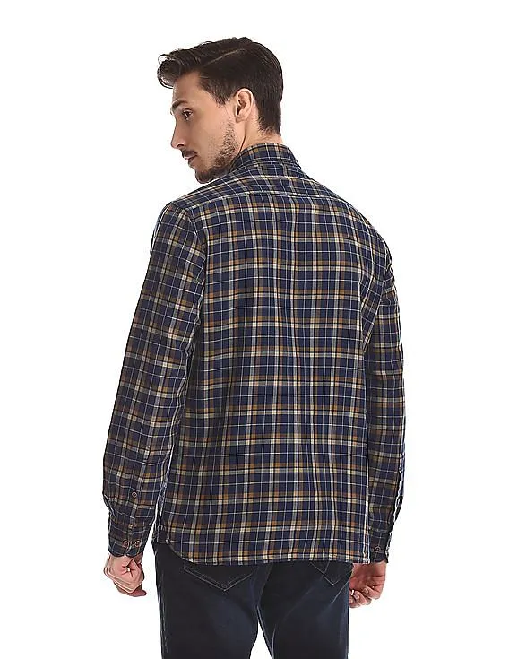 Arrow Sports Check Cotton Linen Shirt