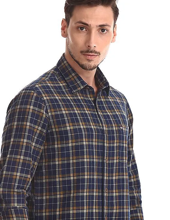 Arrow Sports Check Cotton Linen Shirt