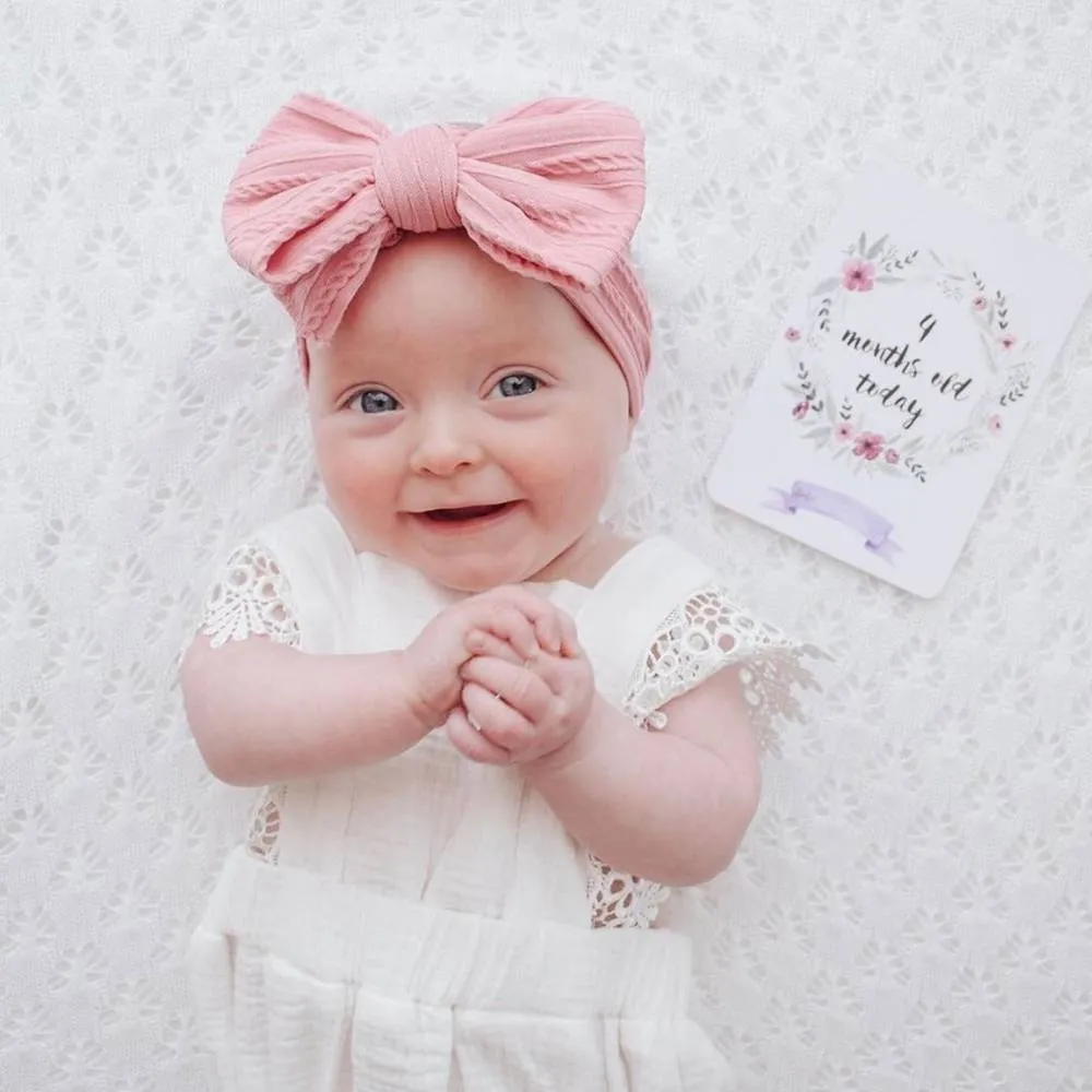 Baby Top Knot Double Bow Headband Magenta