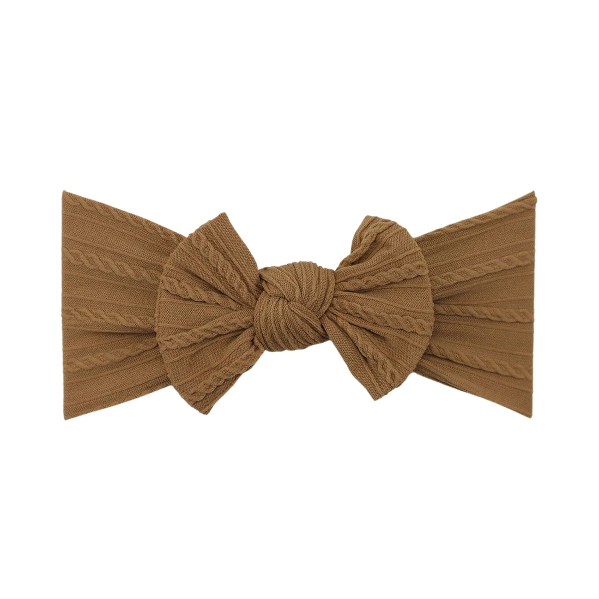 Baby Top Knot Single Bow Headband Rust