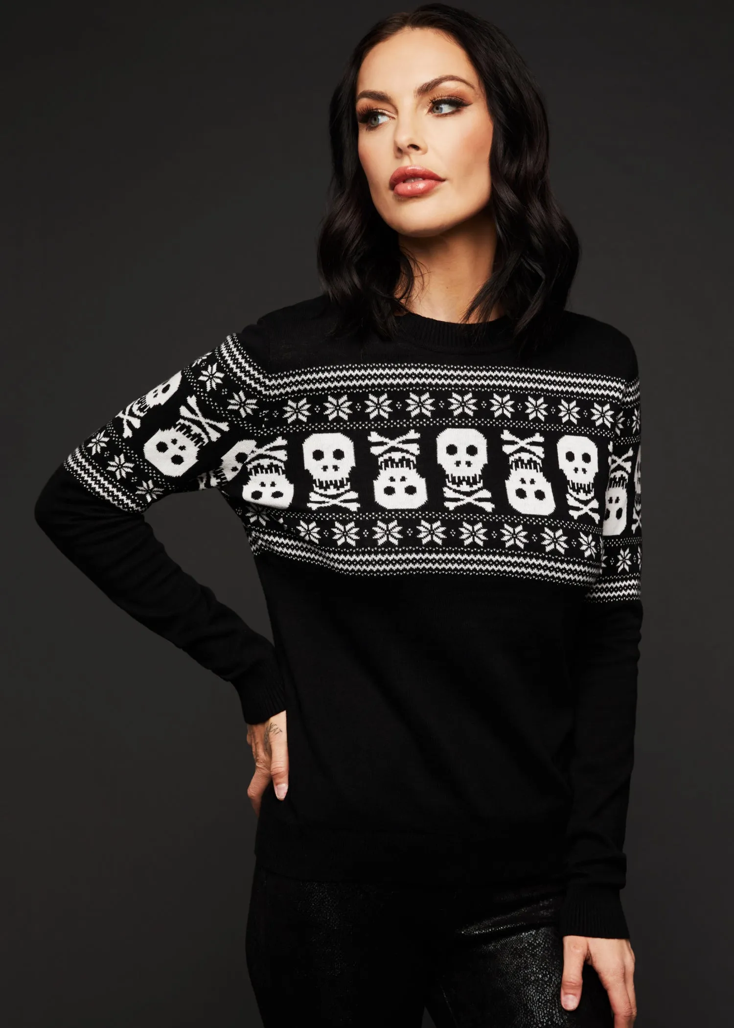 Bad To the Bone Skeleton Ugly Christmas Sweater