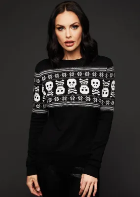 Bad To the Bone Skeleton Ugly Christmas Sweater