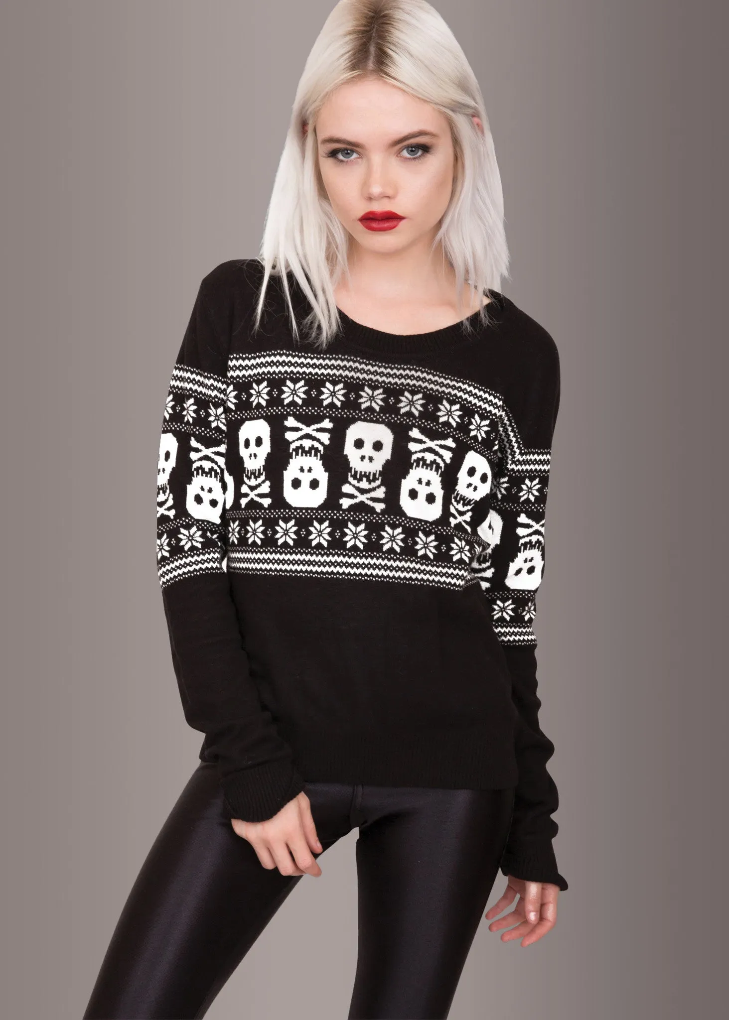 Bad To the Bone Skeleton Ugly Christmas Sweater