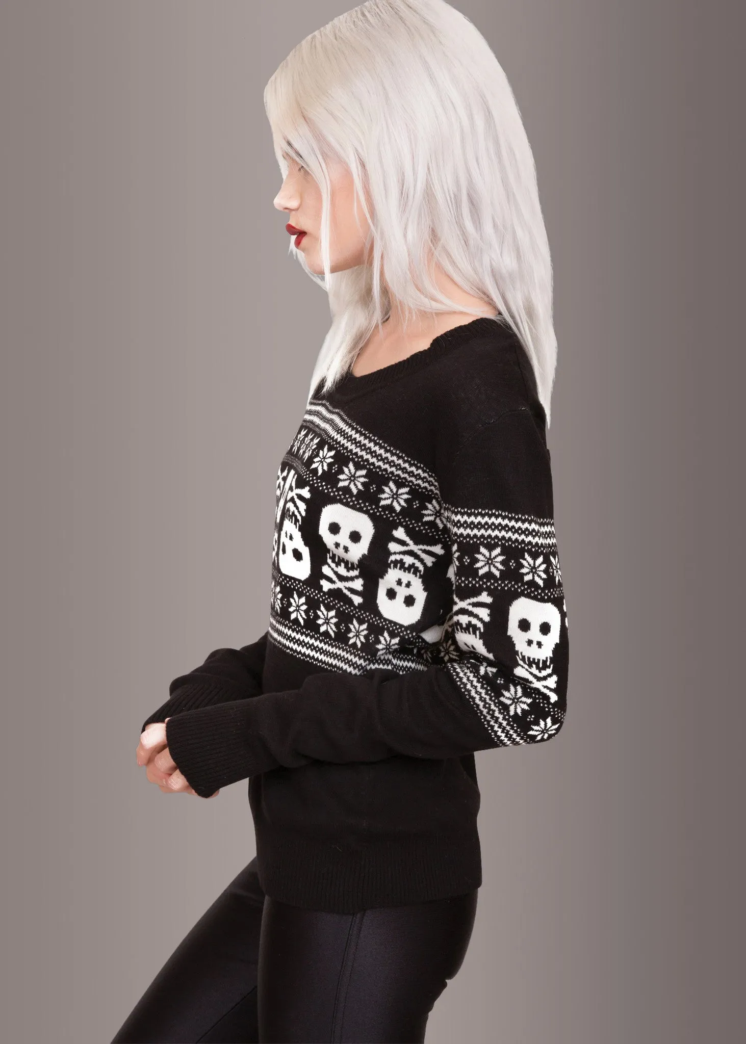 Bad To the Bone Skeleton Ugly Christmas Sweater