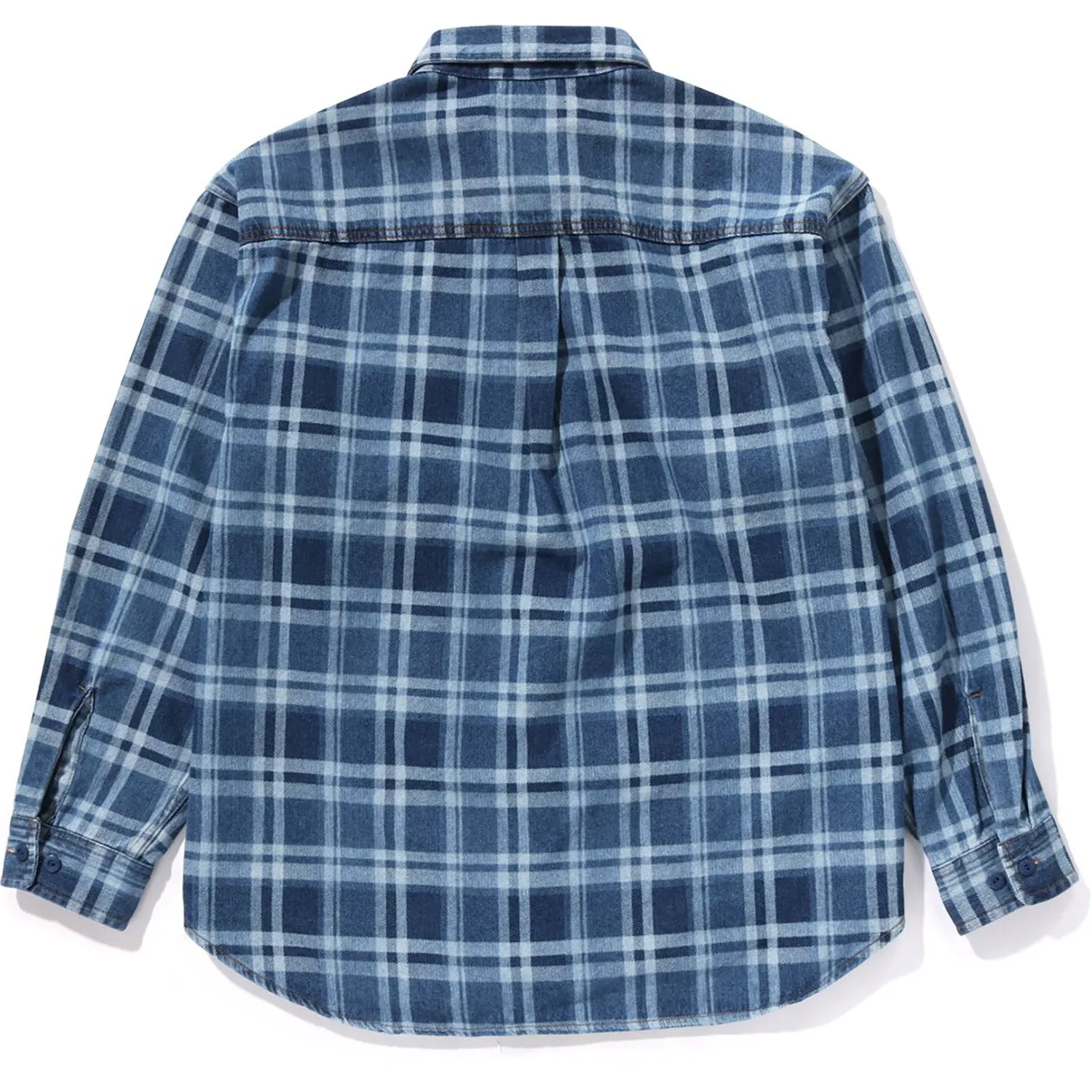 BAPE CHECK DENIM SHIRT MENS