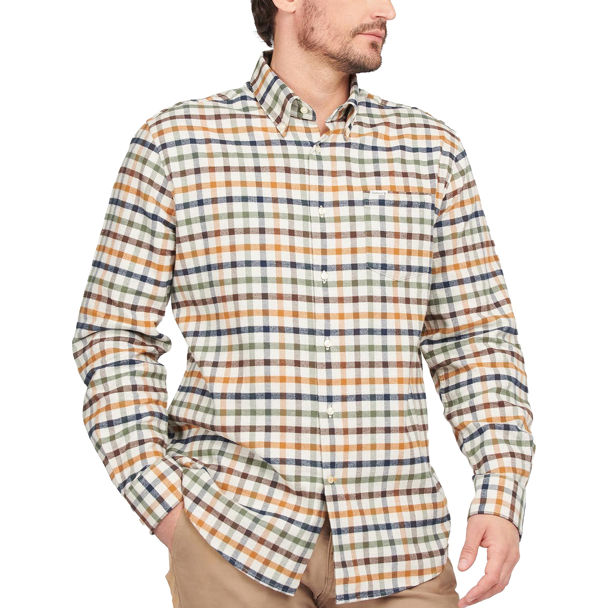 Barbour Hadlo Brushed Cotton Regular Shirt - Ecru