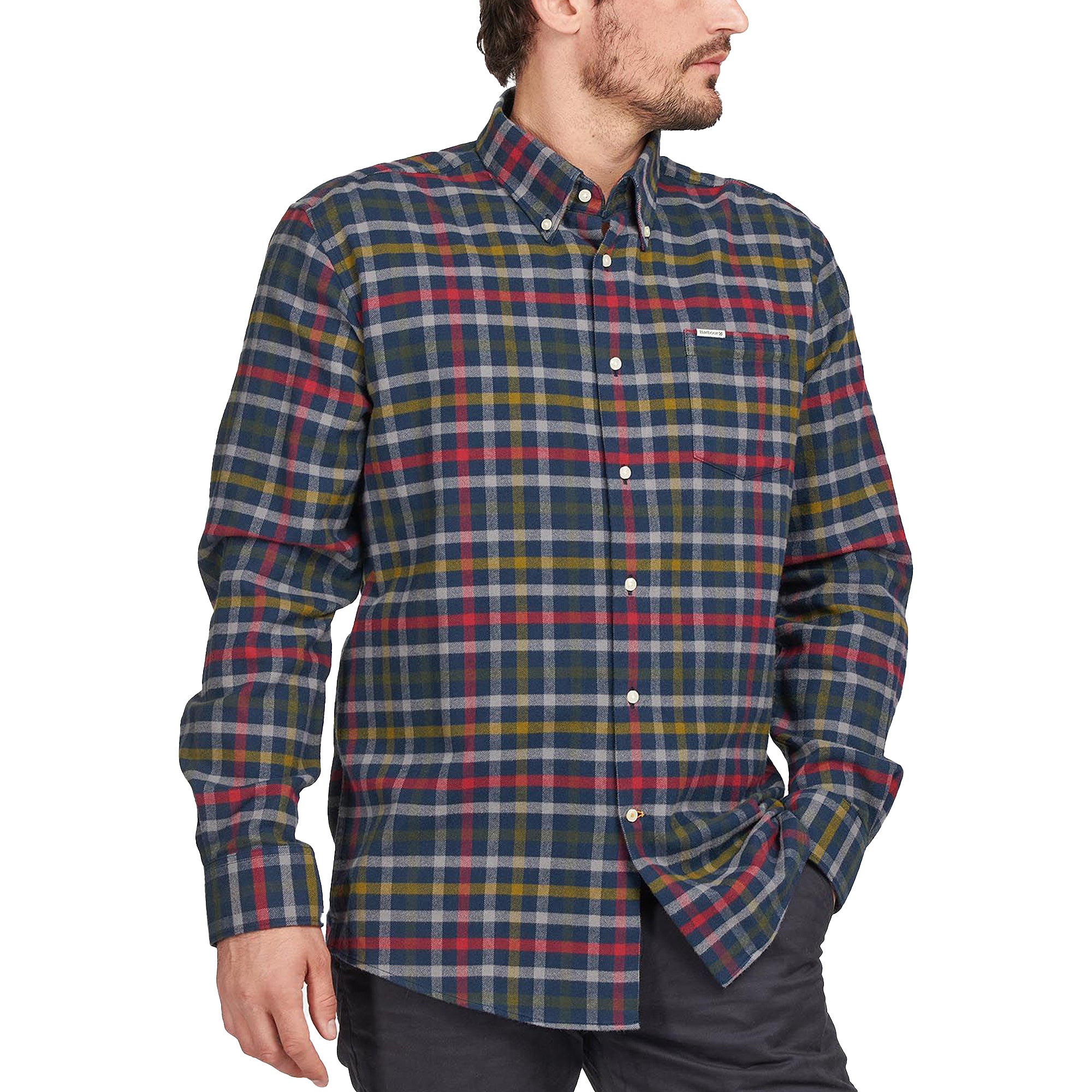 Barbour Hadlo Brushed Cotton Regular Shirt - Navy