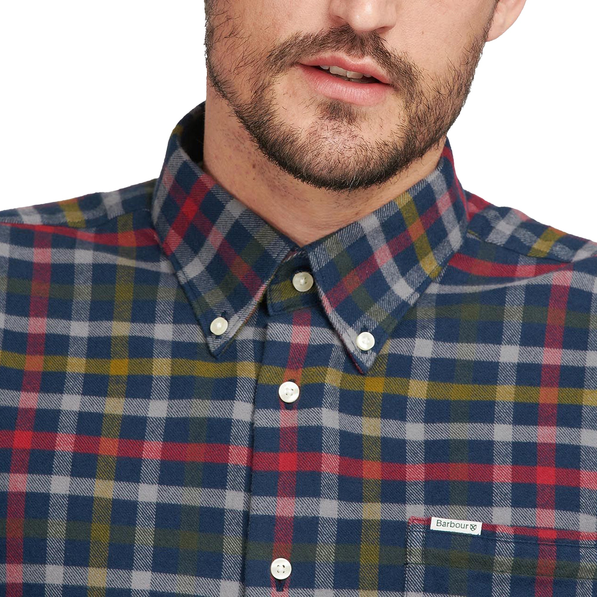 Barbour Hadlo Brushed Cotton Regular Shirt - Navy