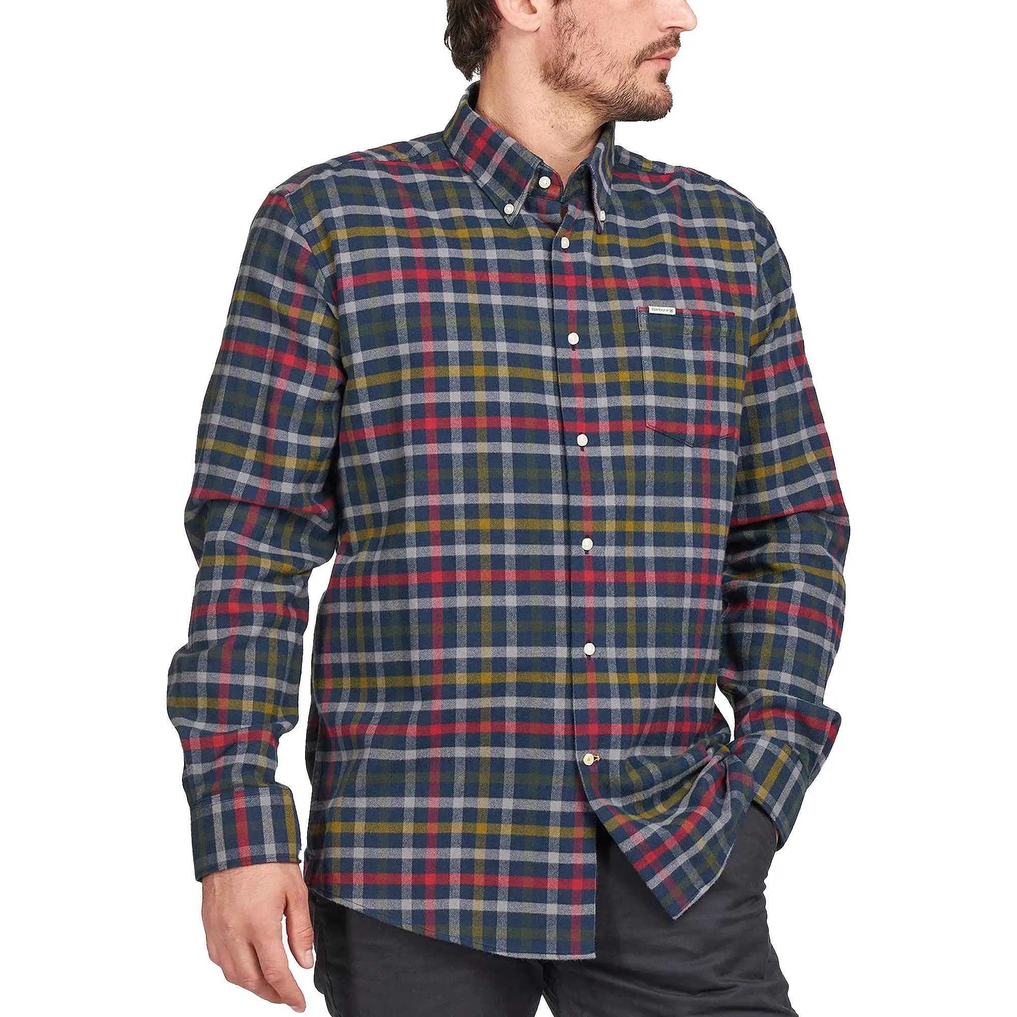 Barbour Hadlo Brushed Cotton Regular Shirt - Navy