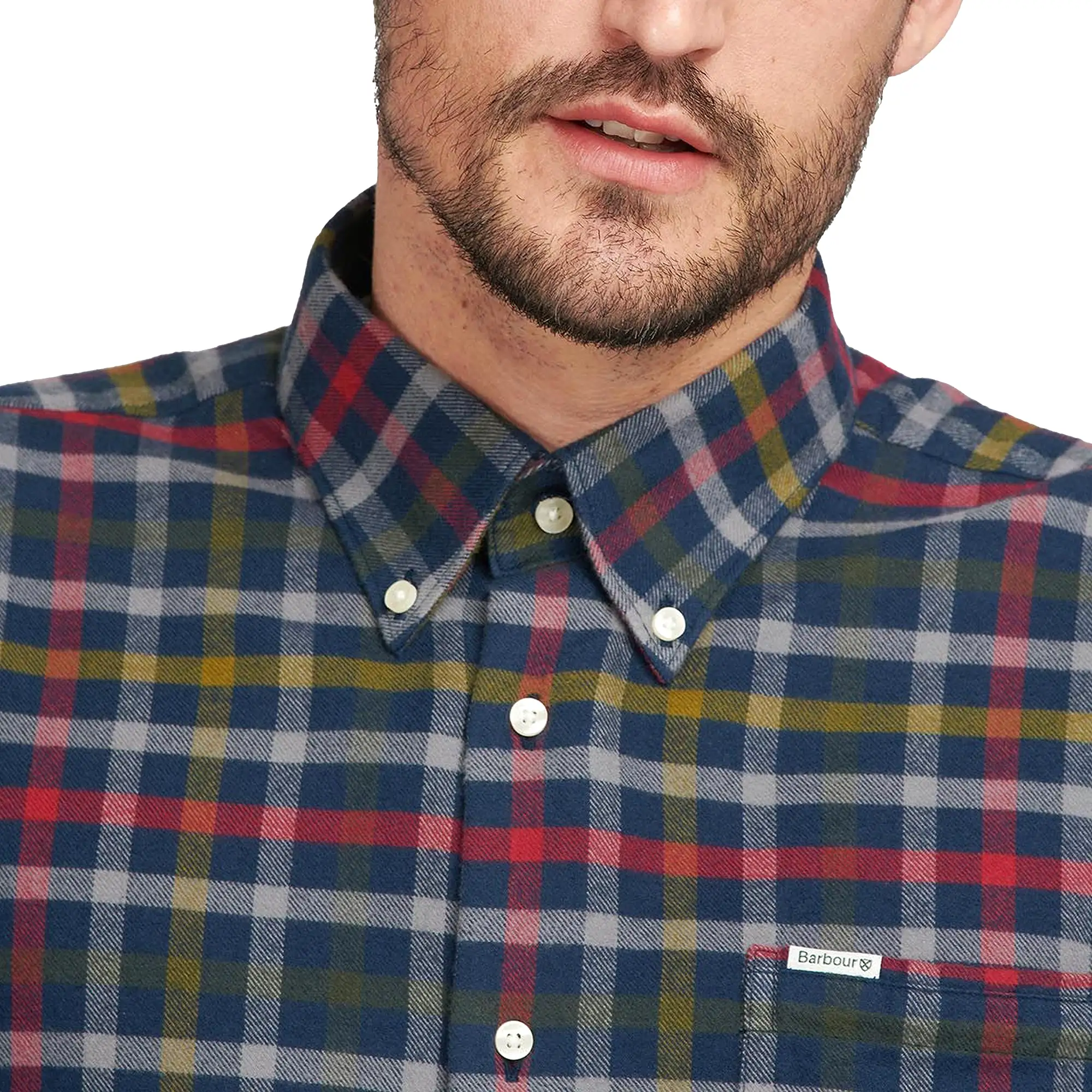 Barbour Hadlo Brushed Cotton Regular Shirt - Navy