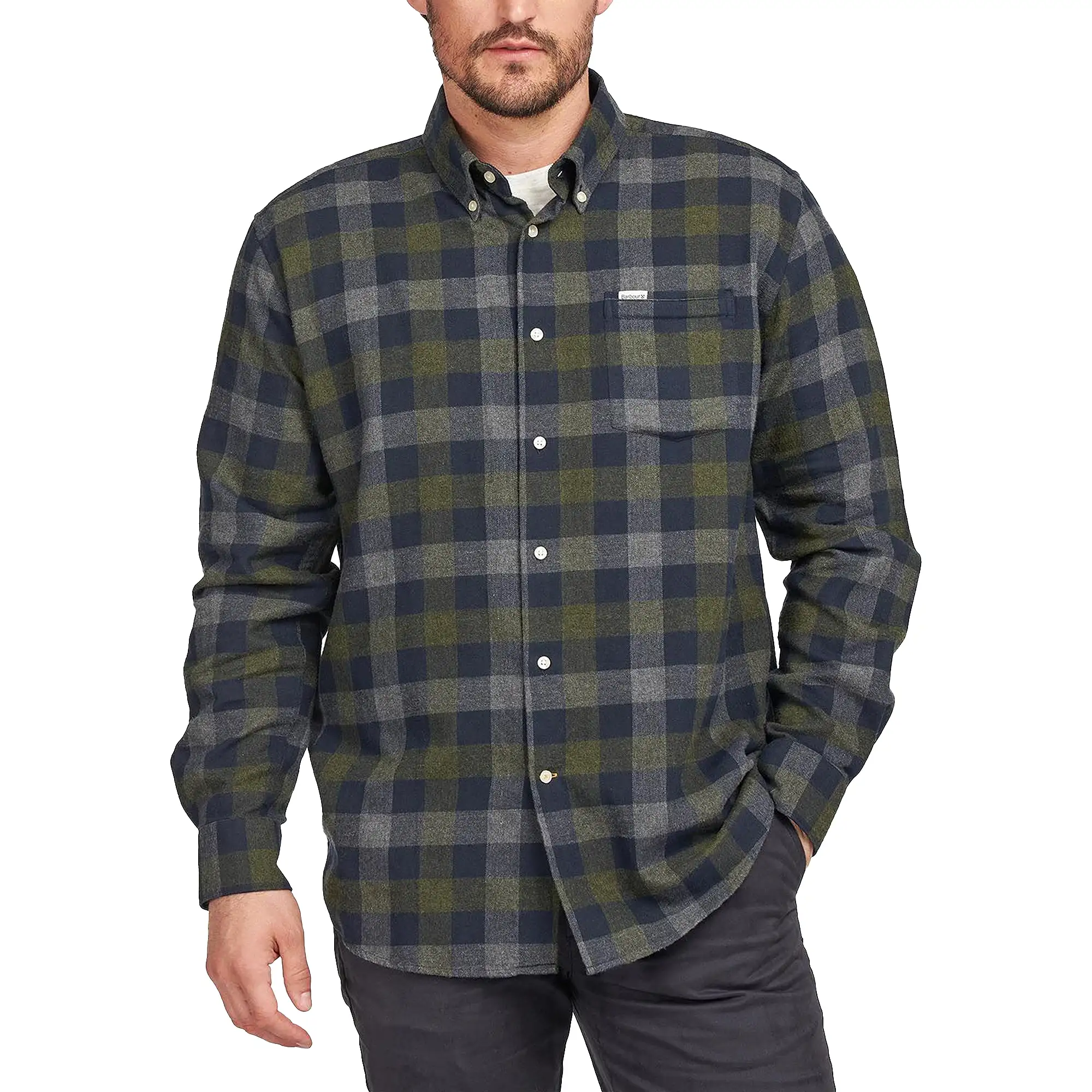 Barbour Westoe Brushed Cotton Regular Shirt - Navy