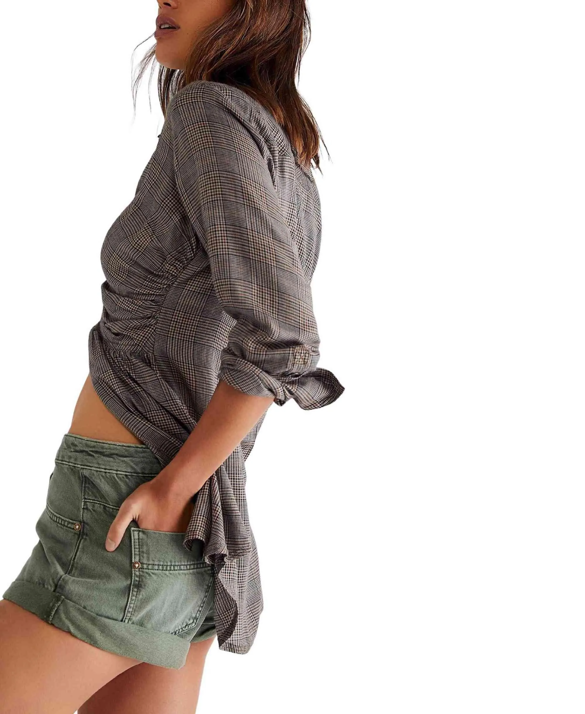 Beginners Luck Slouchy Shorts in Olive