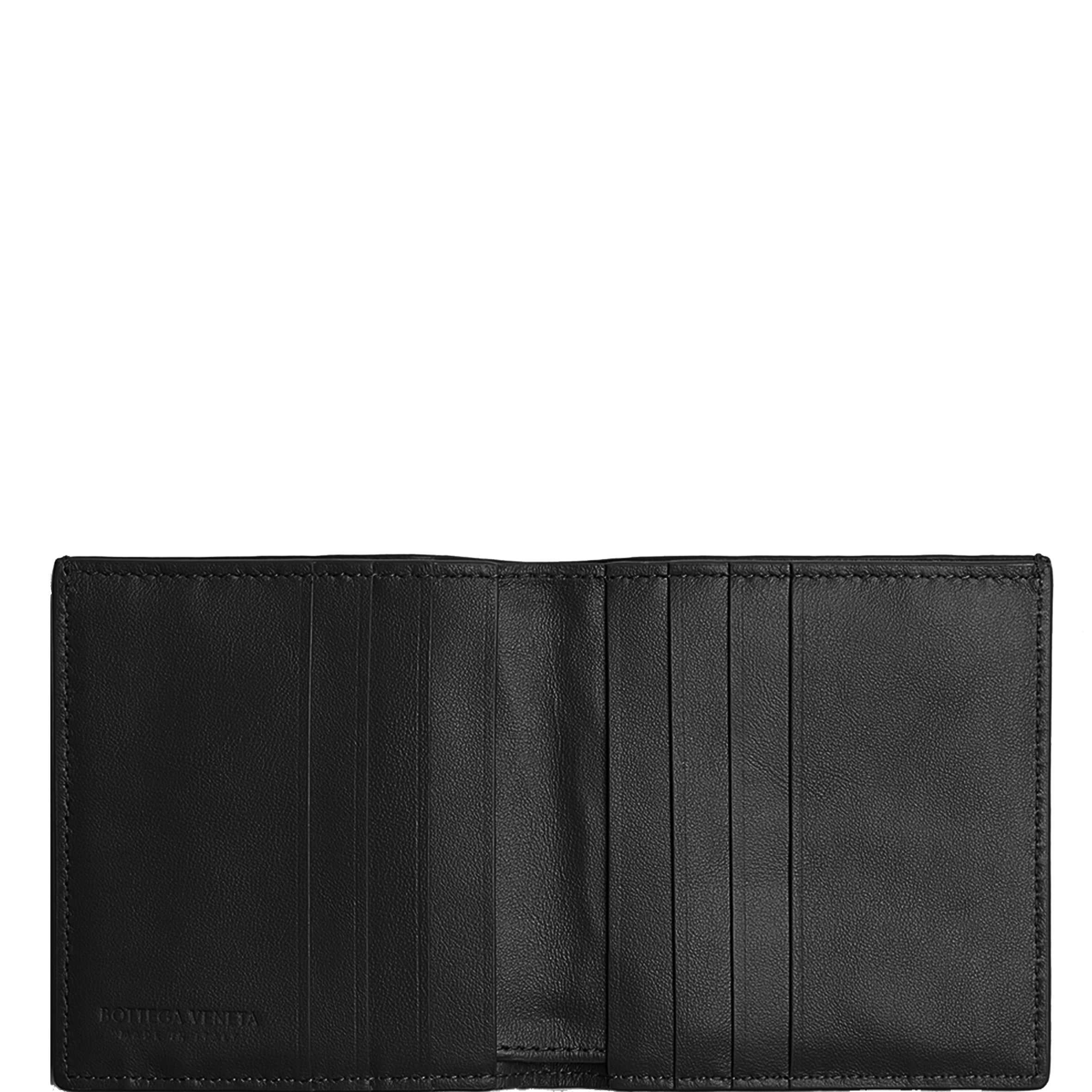 Bi-Fold Wallet Slim Intrecciato, Black