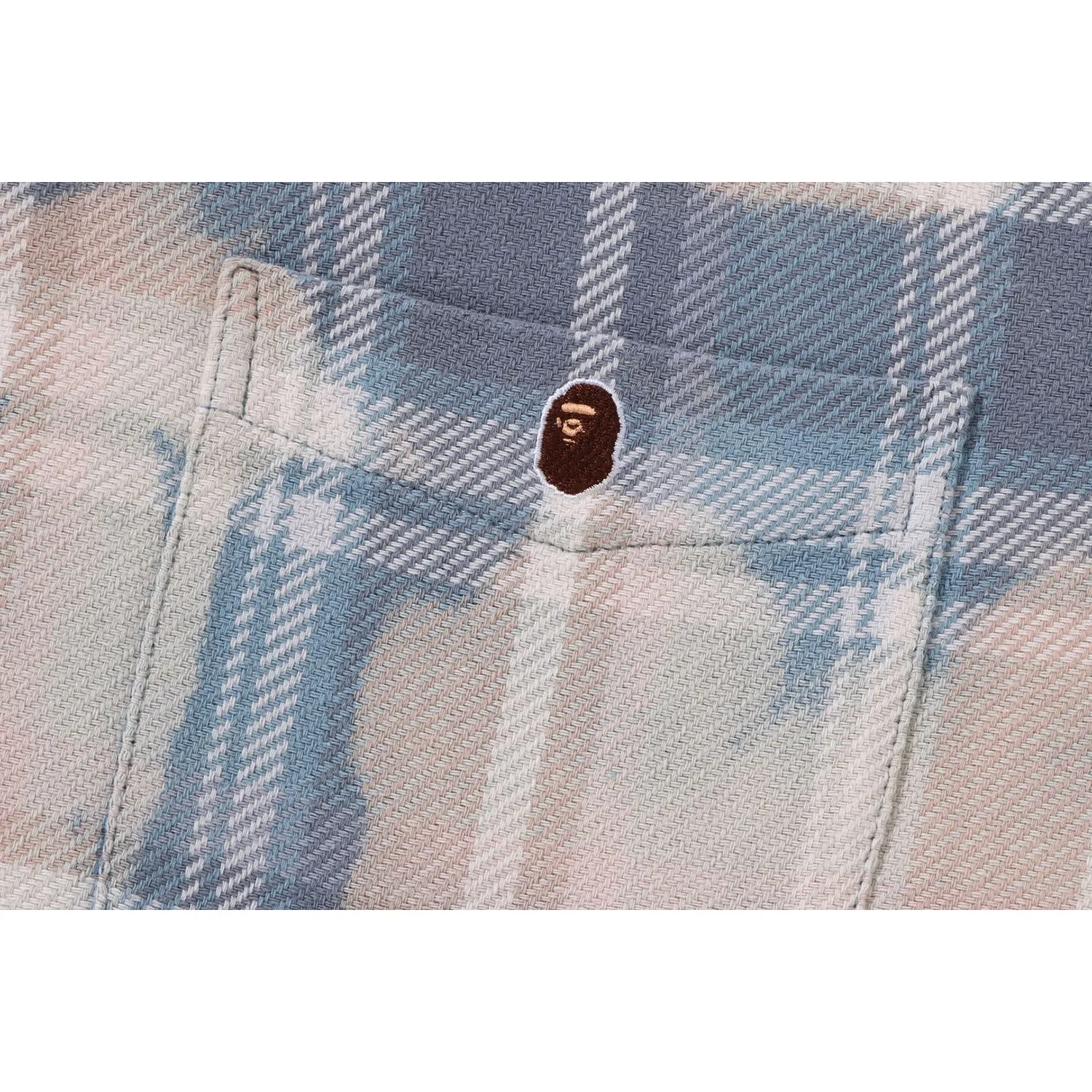 BLEACHED BAPE CHECK ZIP SHIRT MENS