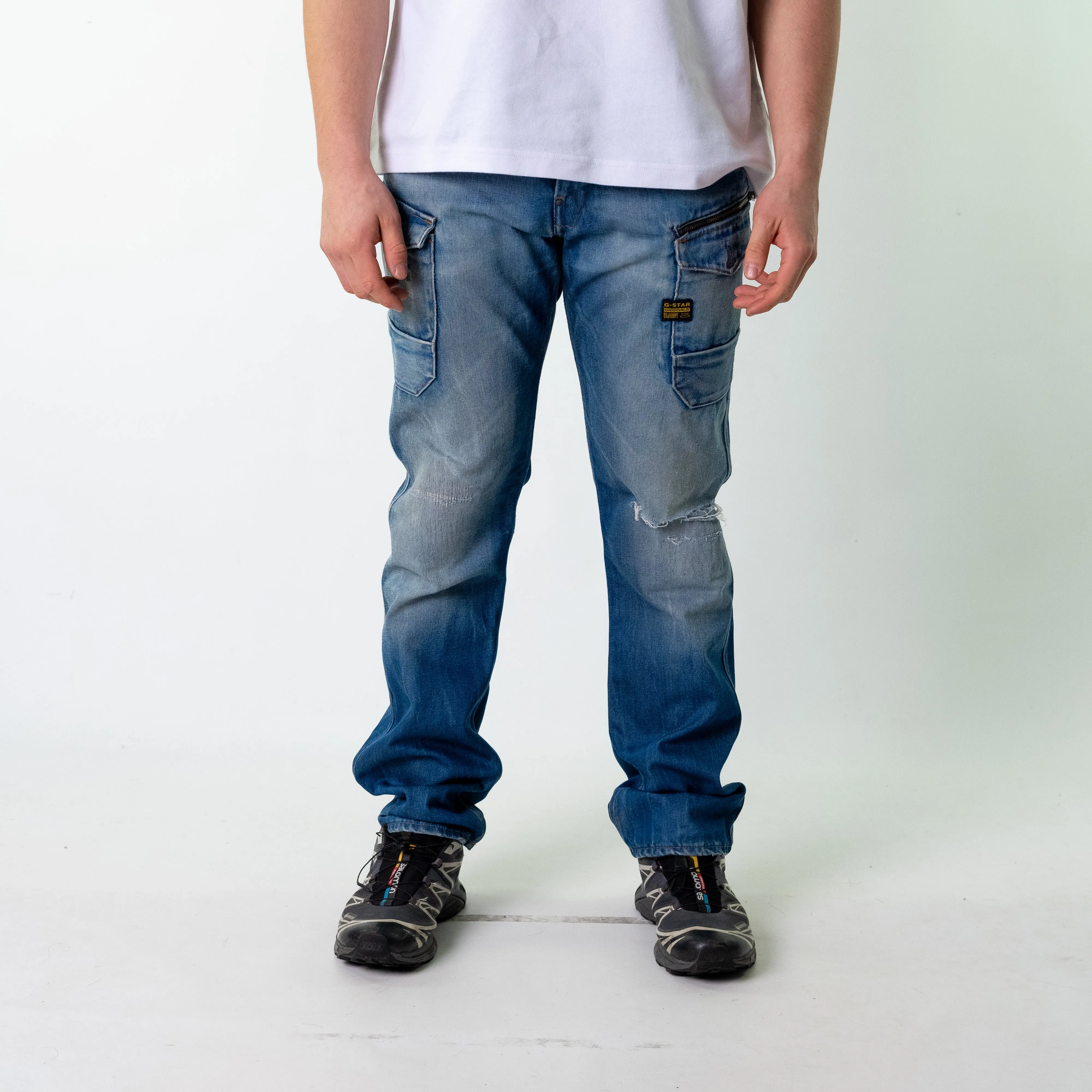 Blue Denim 90s G-Star  Cargo Skater Trousers Pants Jeans (34x33)