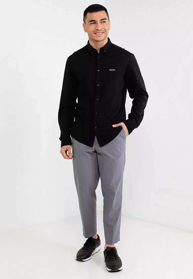 BOSS Button-Down Collar Cotton Shirt