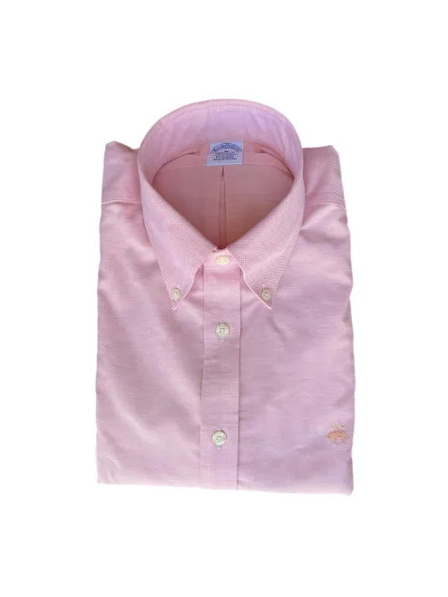 Brooks Brothers Cotton Non-Iron Oxford Polo Button Down Collar Shirt: Coral