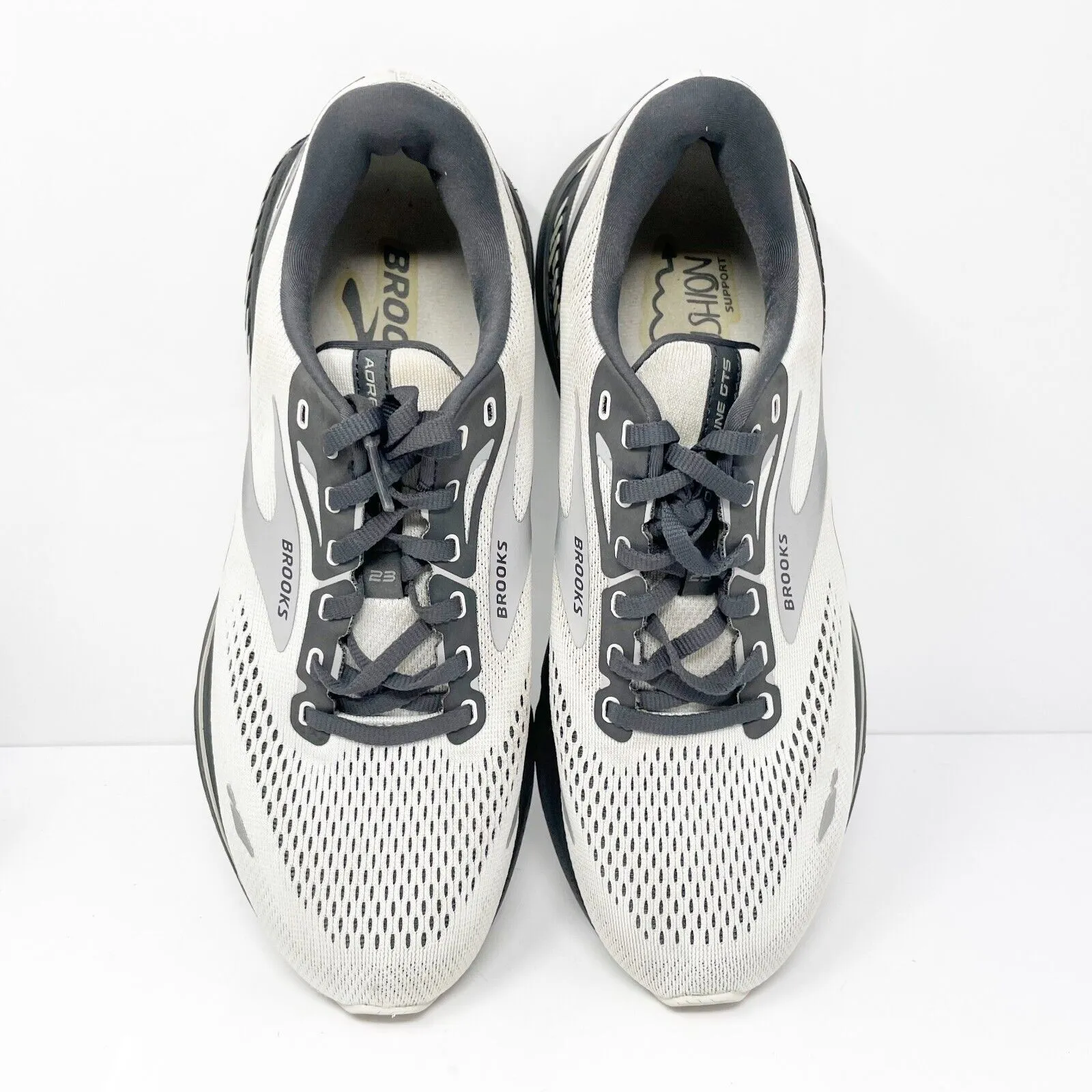 Brooks Mens Adrenaline GTS 23 1103911D065 White Running Shoes Sneakers Size 9 D