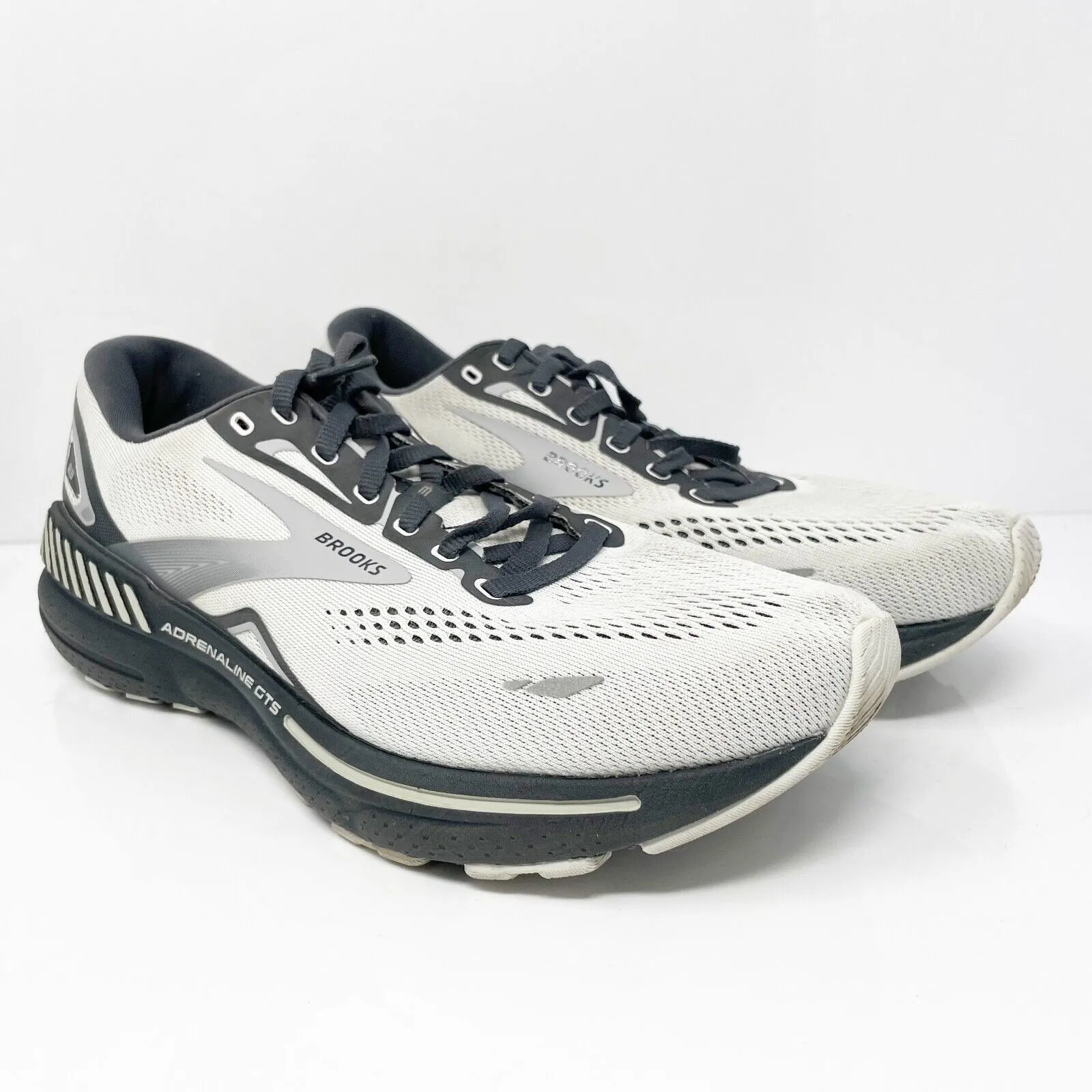 Brooks Mens Adrenaline GTS 23 1103911D065 White Running Shoes Sneakers Size 9 D