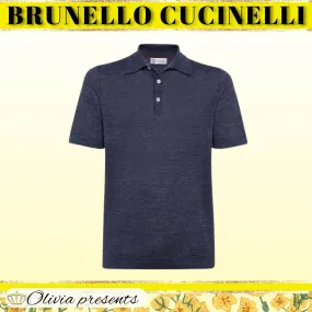 BRUNELLO CUCINELLI  |Linen Plain Cotton Short Sleeves Logo Polos