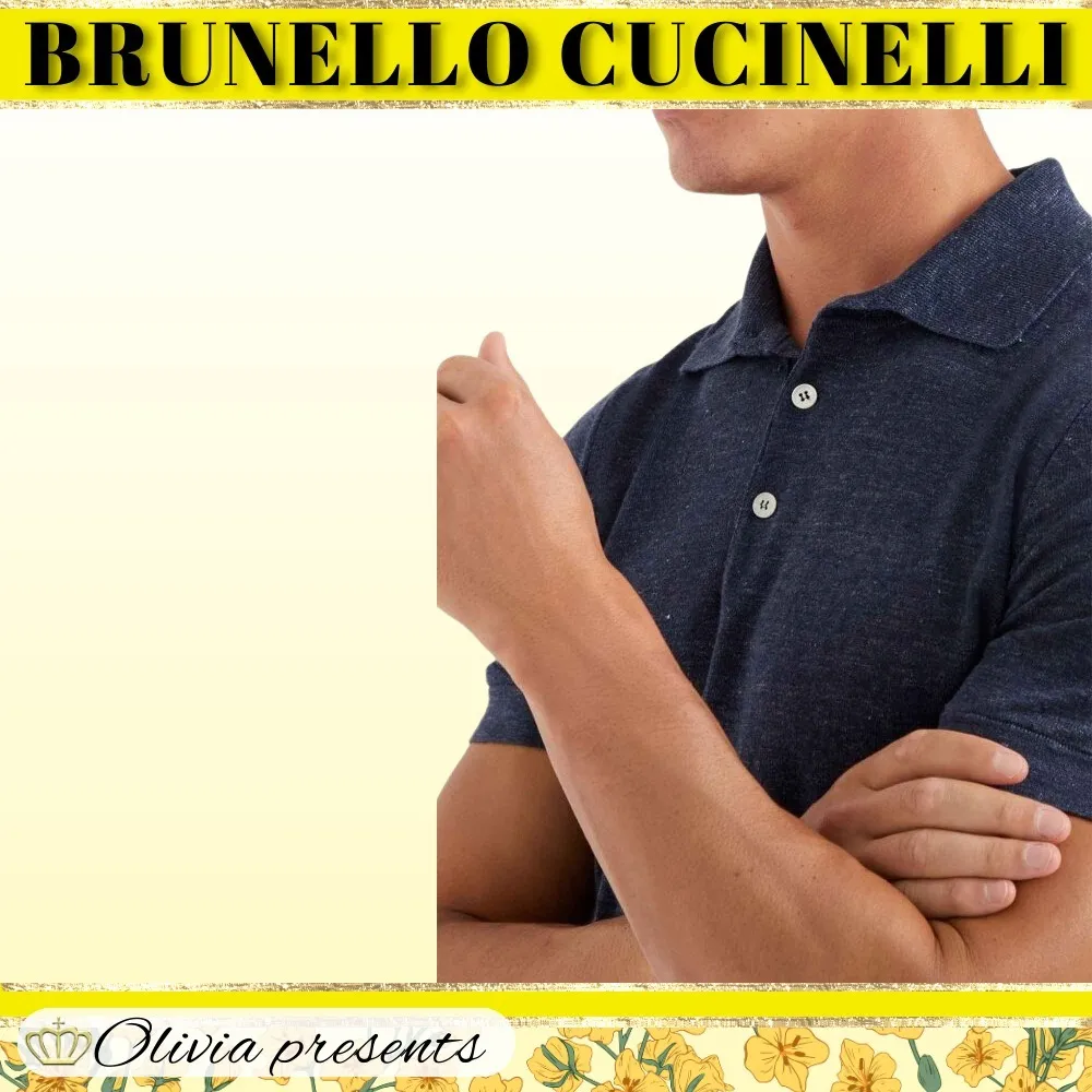 BRUNELLO CUCINELLI  |Linen Plain Cotton Short Sleeves Logo Polos