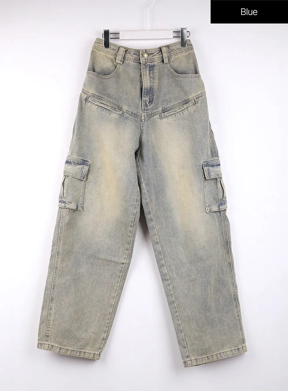 Cargo Denim Straight Leg Jeans CJ422