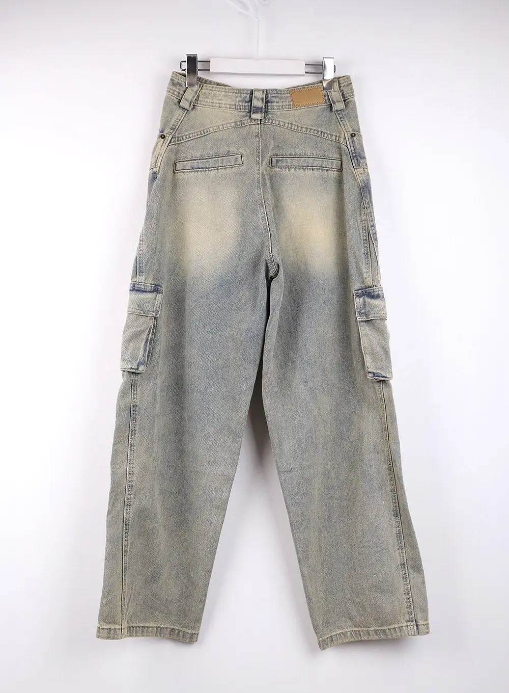 Cargo Denim Straight Leg Jeans CJ422