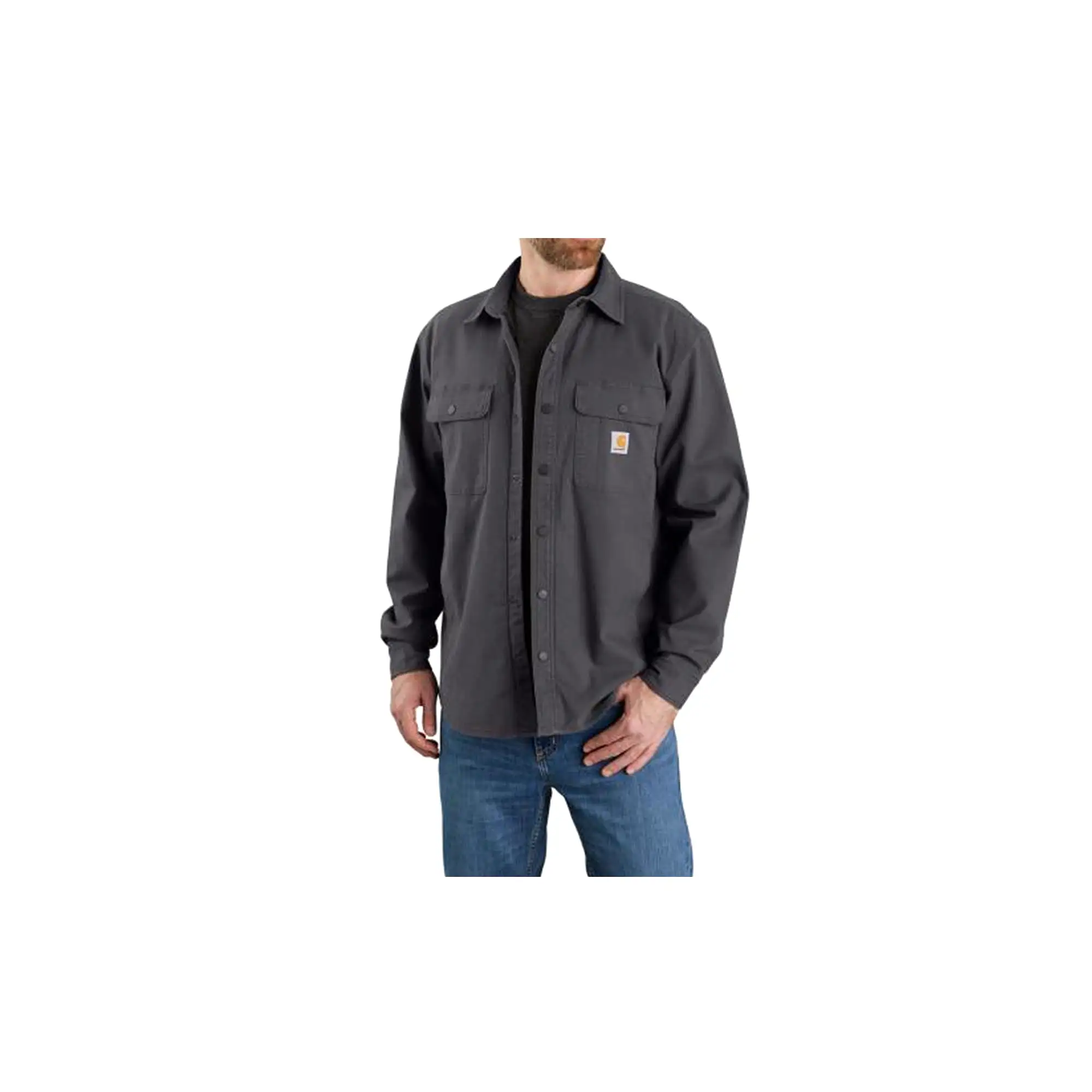 Carhartt Rugged Flex Relaxed Fit Canvas Fleece Lined Shirt Jac Shadow