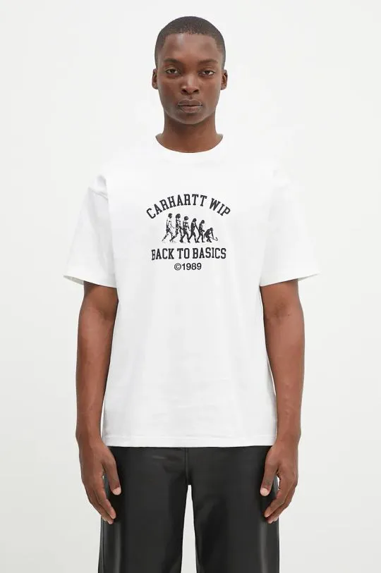 Carhartt WIP cotton t-shirt S/S Basics men’s white color with a print I033989.00AXX