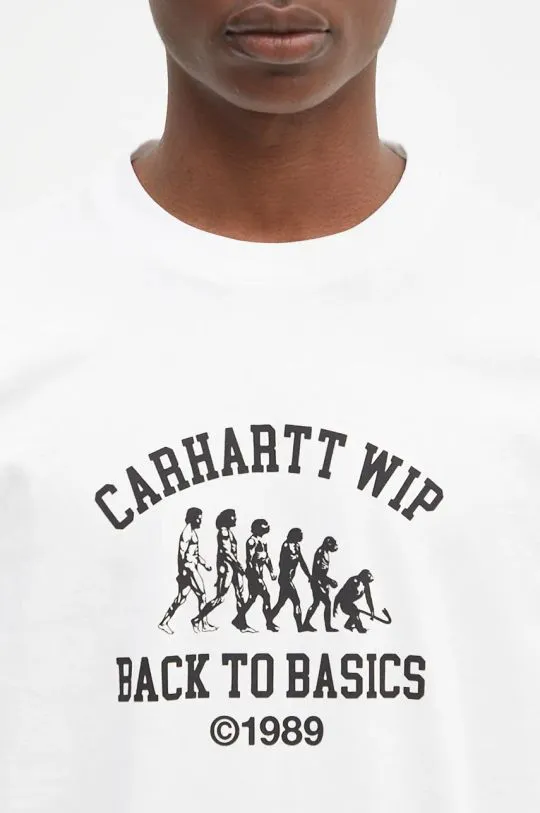 Carhartt WIP cotton t-shirt S/S Basics men’s white color with a print I033989.00AXX