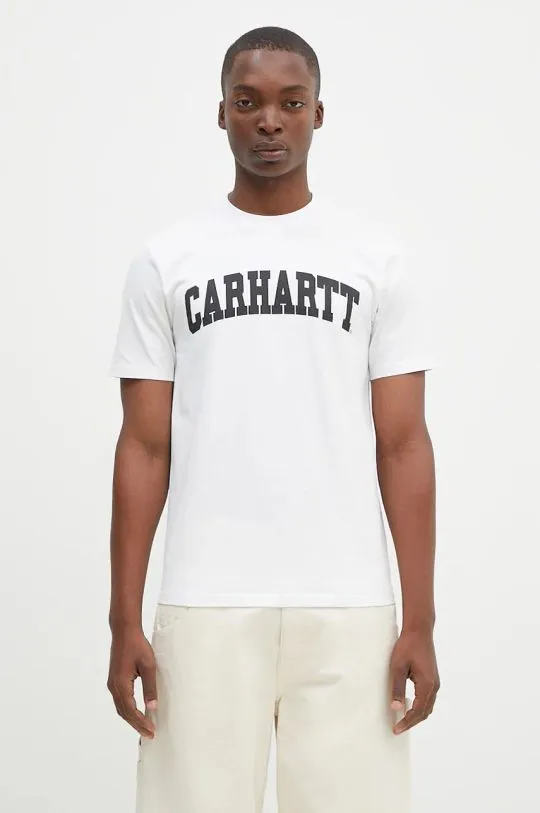 Carhartt WIP cotton t-shirt S/S University men’s white color with a print I034851.00AXX