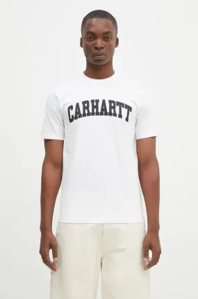 Carhartt WIP cotton t-shirt S/S University men’s white color with a print I034851.00AXX