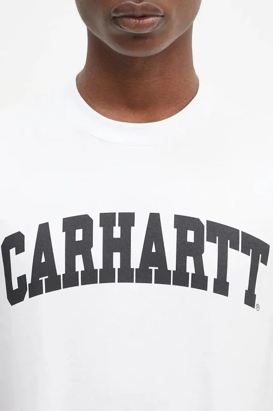 Carhartt WIP cotton t-shirt S/S University men’s white color with a print I034851.00AXX